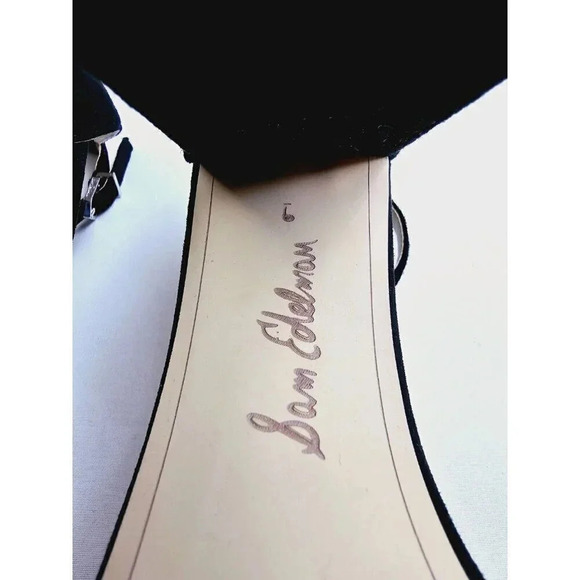 Sam Edelman Size 9M Women's "Yaro" Black Suede Open Toe Ankle Strap Block Heels - Picture 8 of 16
